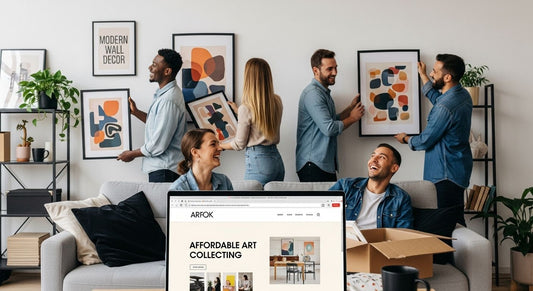 affordable art collecting living room