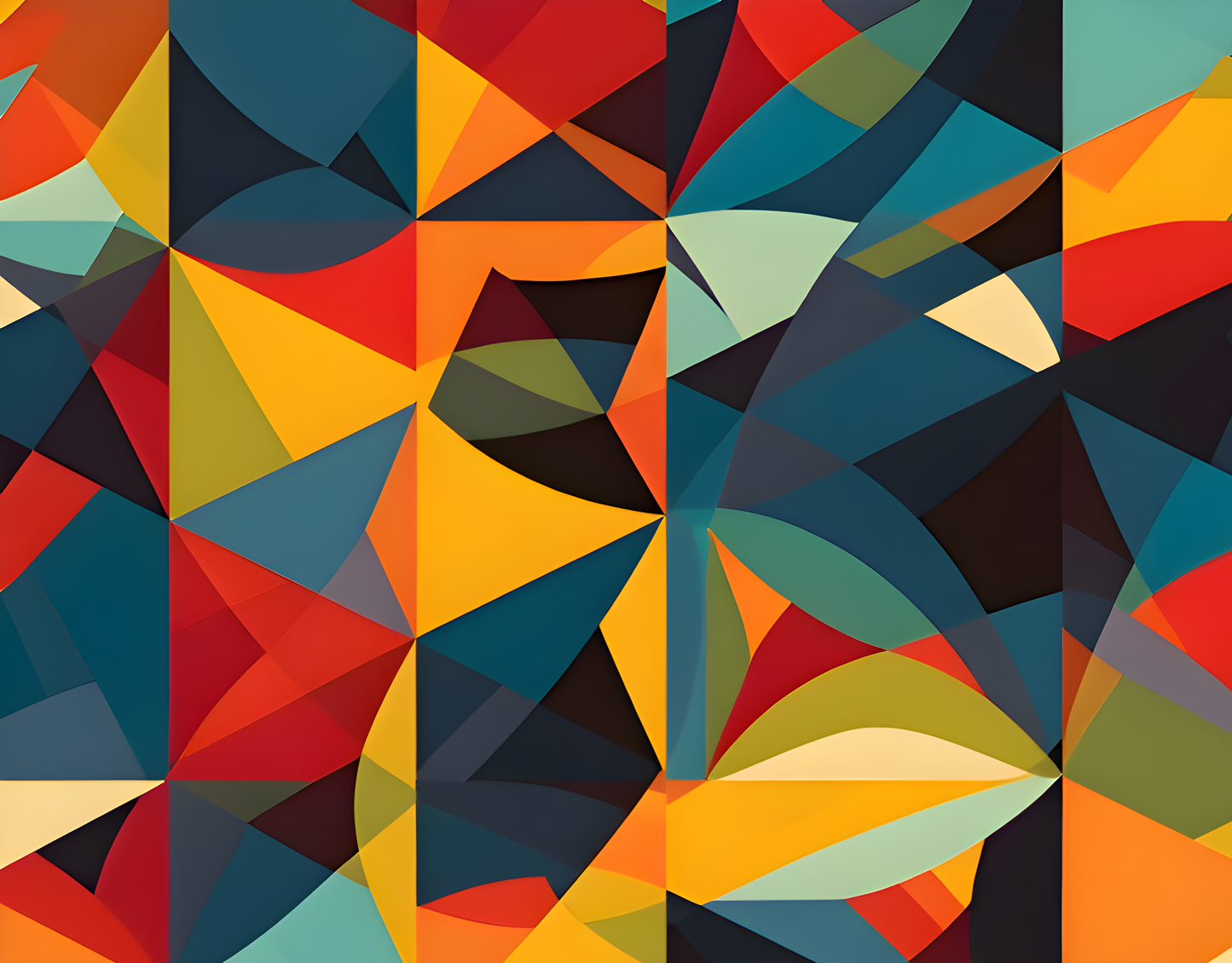 Colorful abstract art print on canvas featuring kaleidoscope patterns, unframed, by My Store.