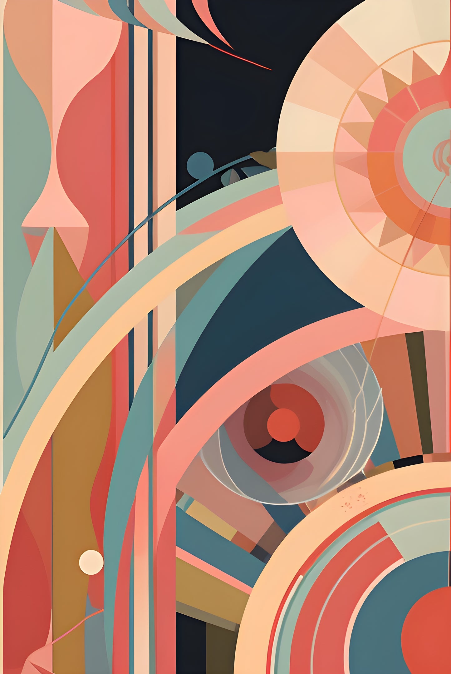 Floral geometric canvas art print in vibrant colors, 100x150cm, by My Store, perfect for contemporary home decor.
