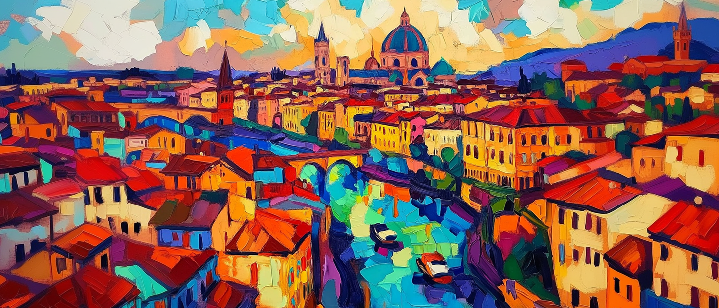 Florence Canvas Wall Art Print - Ultrawide Panoramic Italian Cityscape