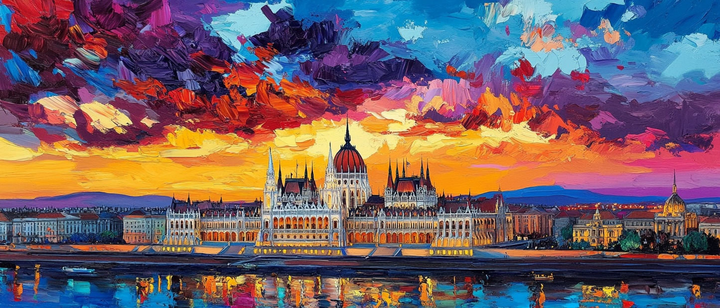 Pastel sunset abstract landscape canvas art print by My Store, large format giclée for bedroom decor.