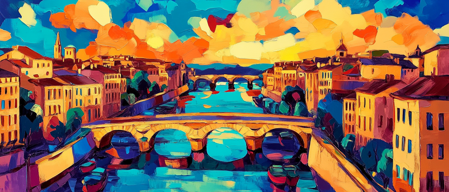 Pont Neuf Paris Canvas Print - Ultrawide Sunset Wall Art 150x64cm