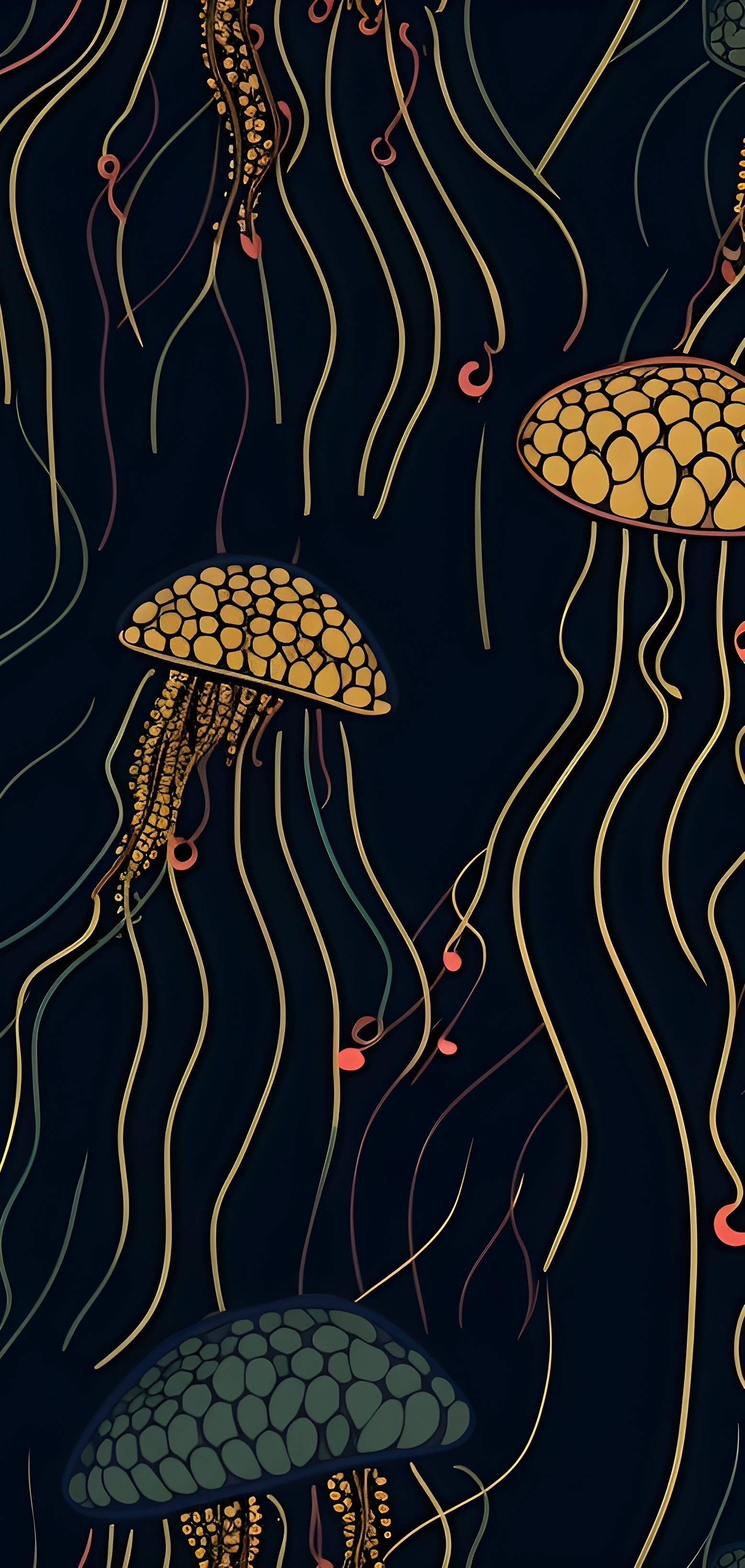 Blue-toned jellyfish canvas print 120x120cm by My Store, ideal for calming bedroom wall decor.