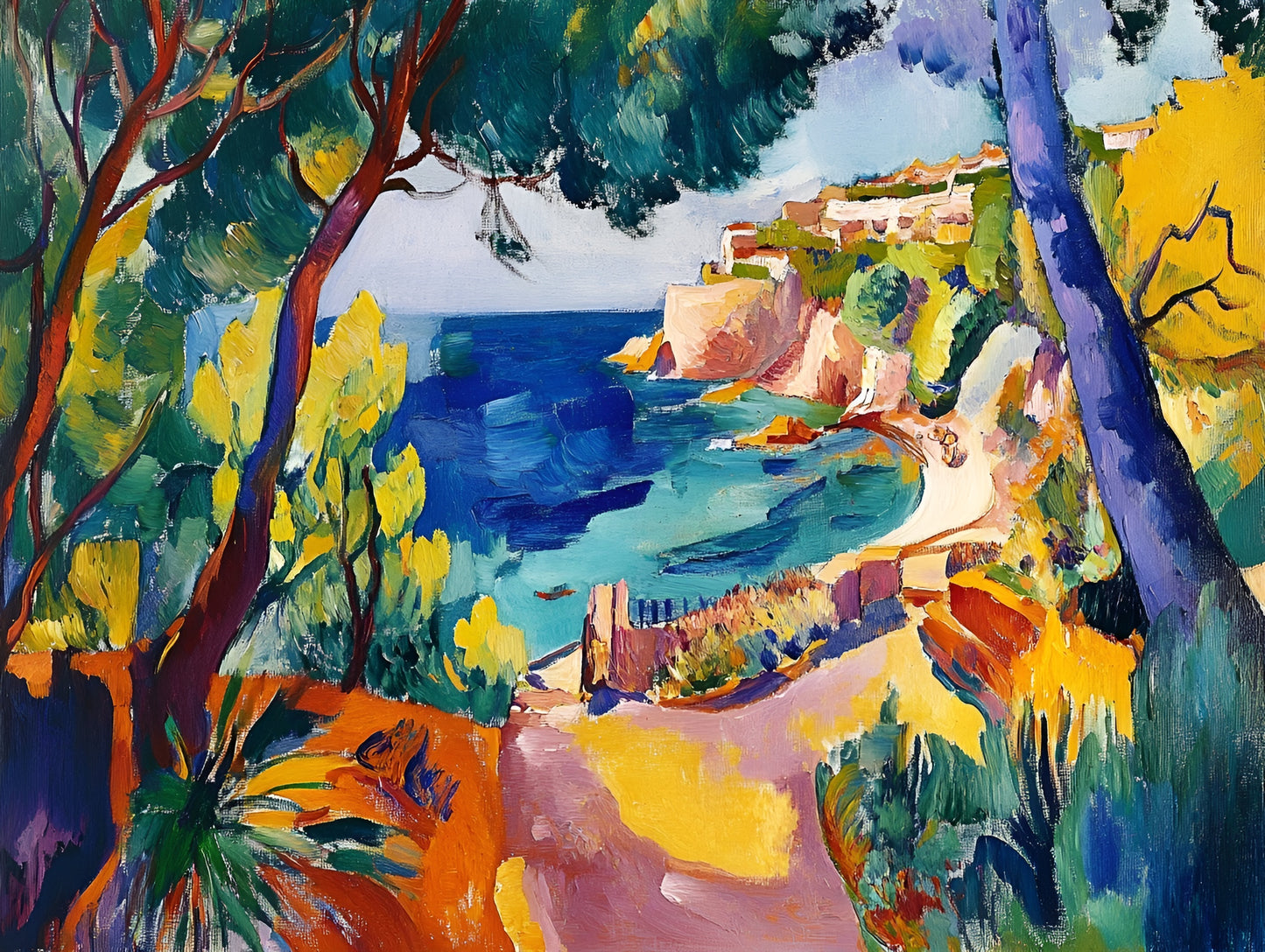 Coastal blue-green artwork print titled 'Pathway to the Sea', 120 cm x 90 cm, by My Store
