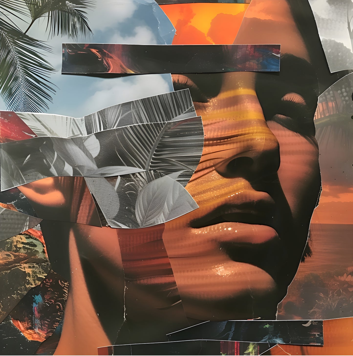 Tropical Reflections, 120 cm x 120 cm (47.2" x 47.2")