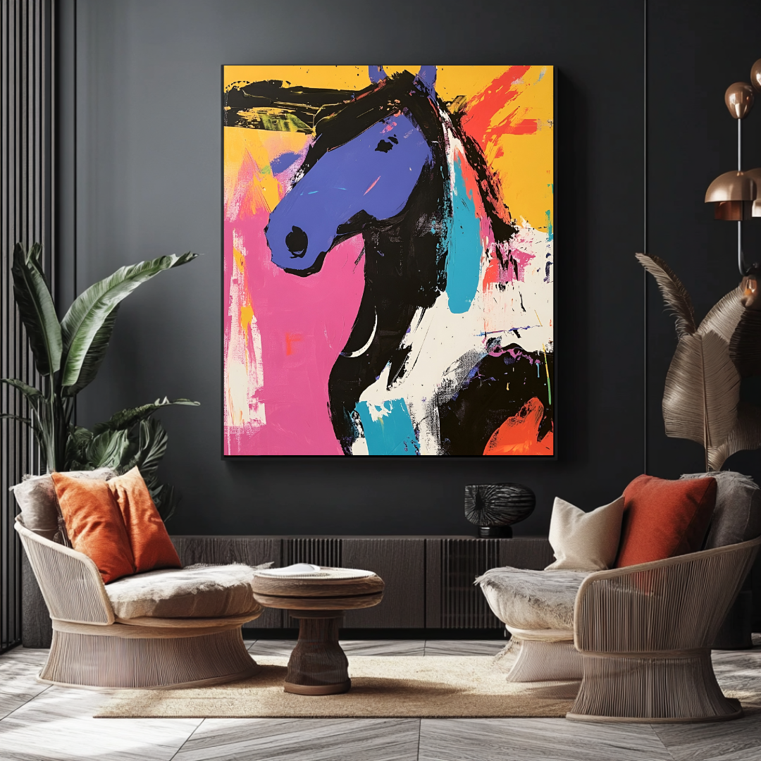 Vincent animal portrait print featuring a detailed horse illustration by My Store