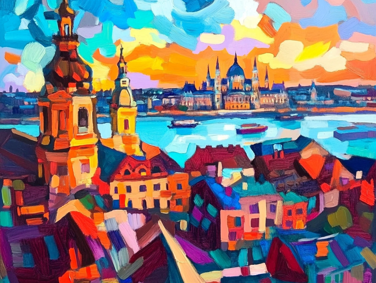 Budapest #3 Digital Art Print - Canvas Wall Art 130x93cm