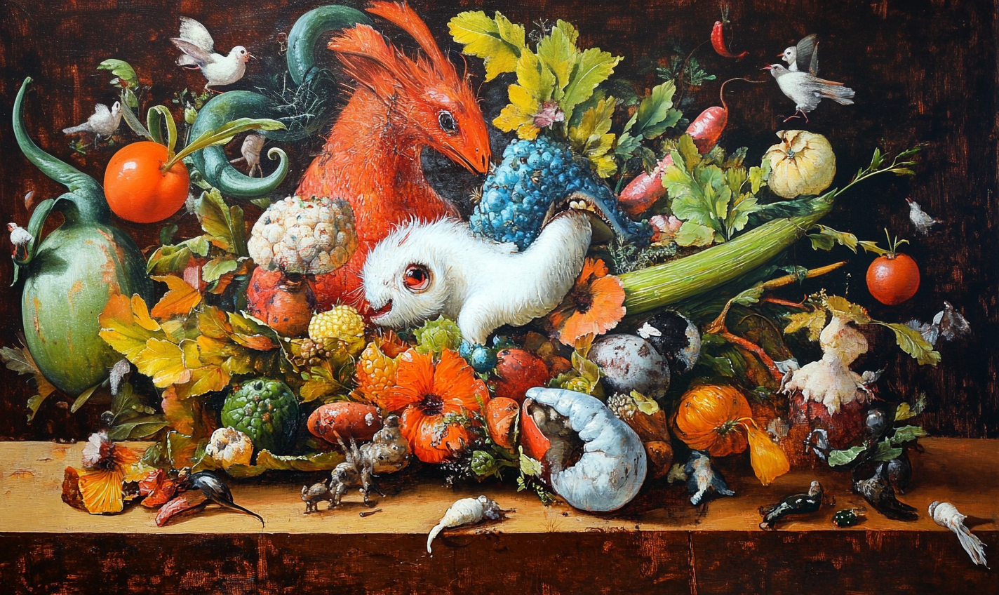 Cornucopia Digital Art Print - Bosch Inspired Canvas Wall Art