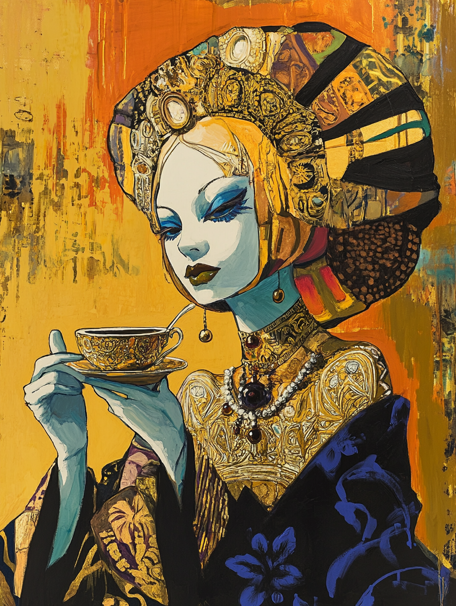 Colorful fortune teller digital art canvas print, 90x120cm, by My Store, featuring contemporary design.