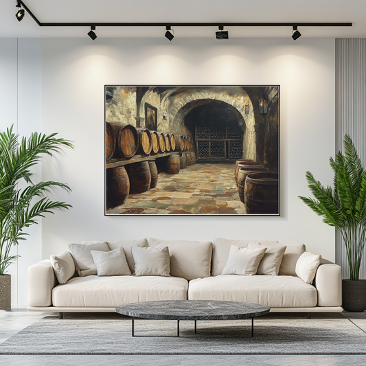Colorful Down Under bar scene canvas print by My Store, featuring vibrant Australian art in a 130x93cm giclée format.