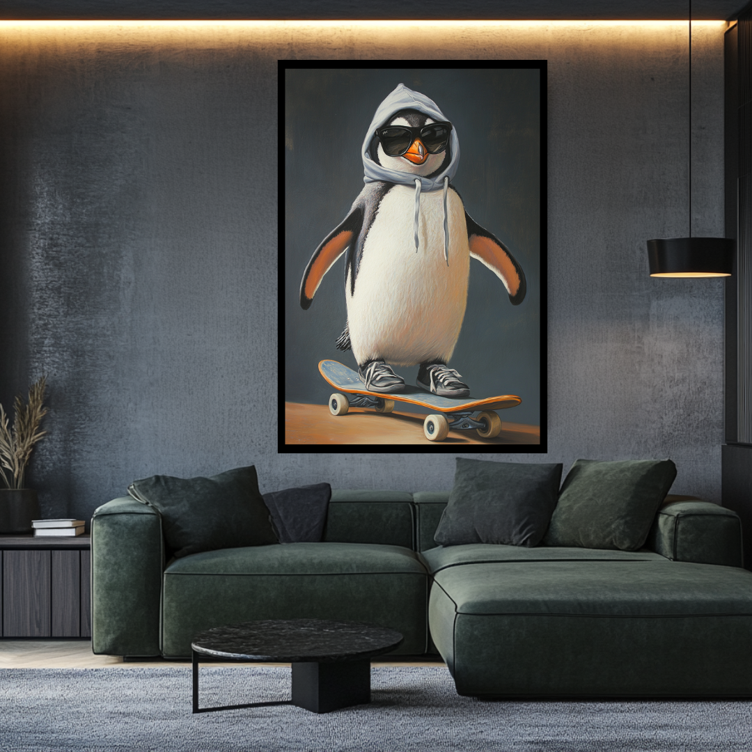 Anthropomorphic animal portrait print featuring a punk style, by My Store