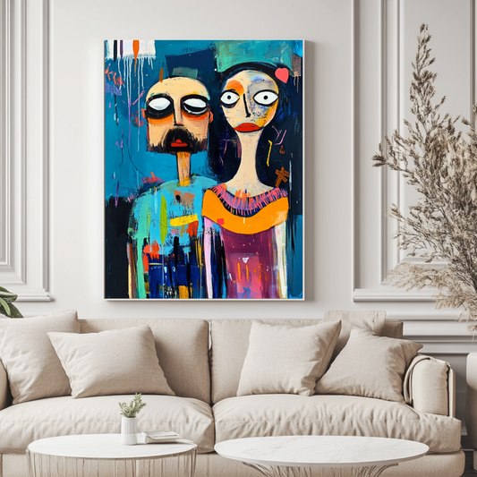 Millenial Pastoral print featuring vibrant female and male figures, ideal for 18th birthday celebrations by My Store