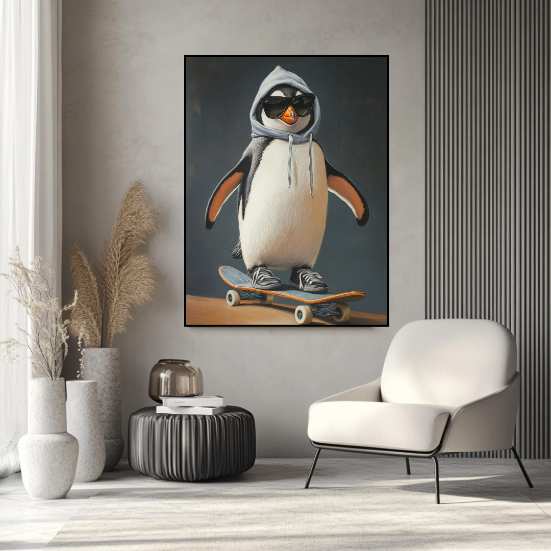 Anthropomorphic animal portrait print featuring a punk-style character by My Store