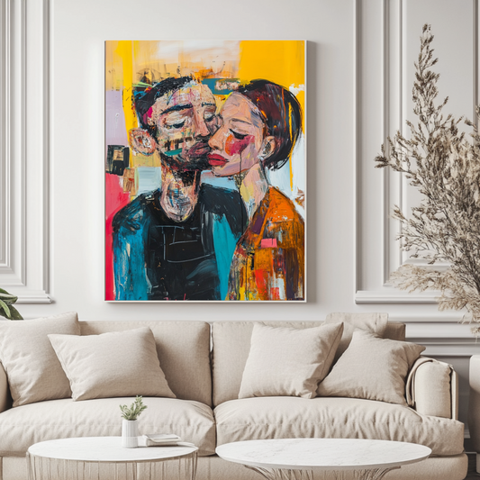 Romantic canvas art print featuring 'I Will Never Let You Go' in soft colors, 90x120cm by My Store