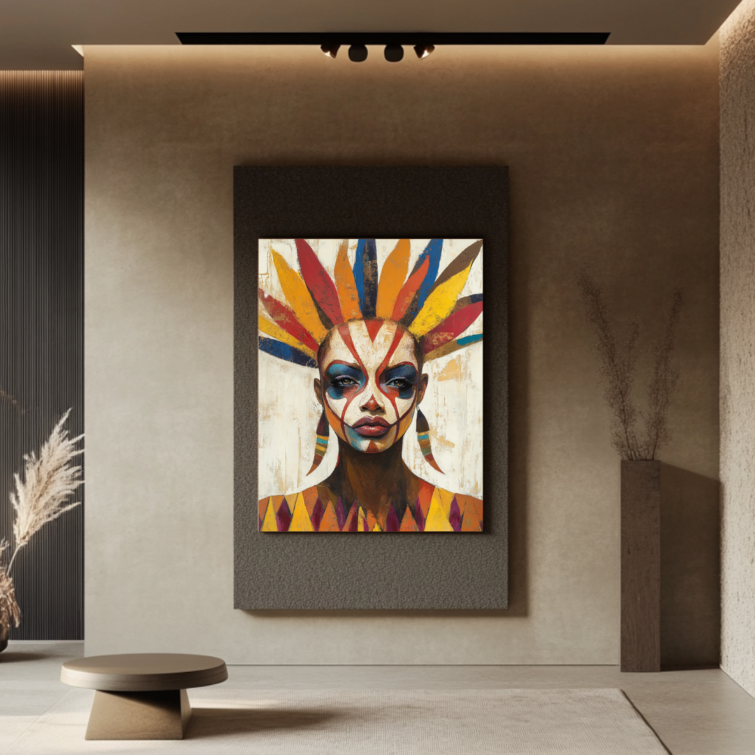 Modern art print featuring a female portrait in vibrant colors by My Store, perfect for 18th birthday celebrations.