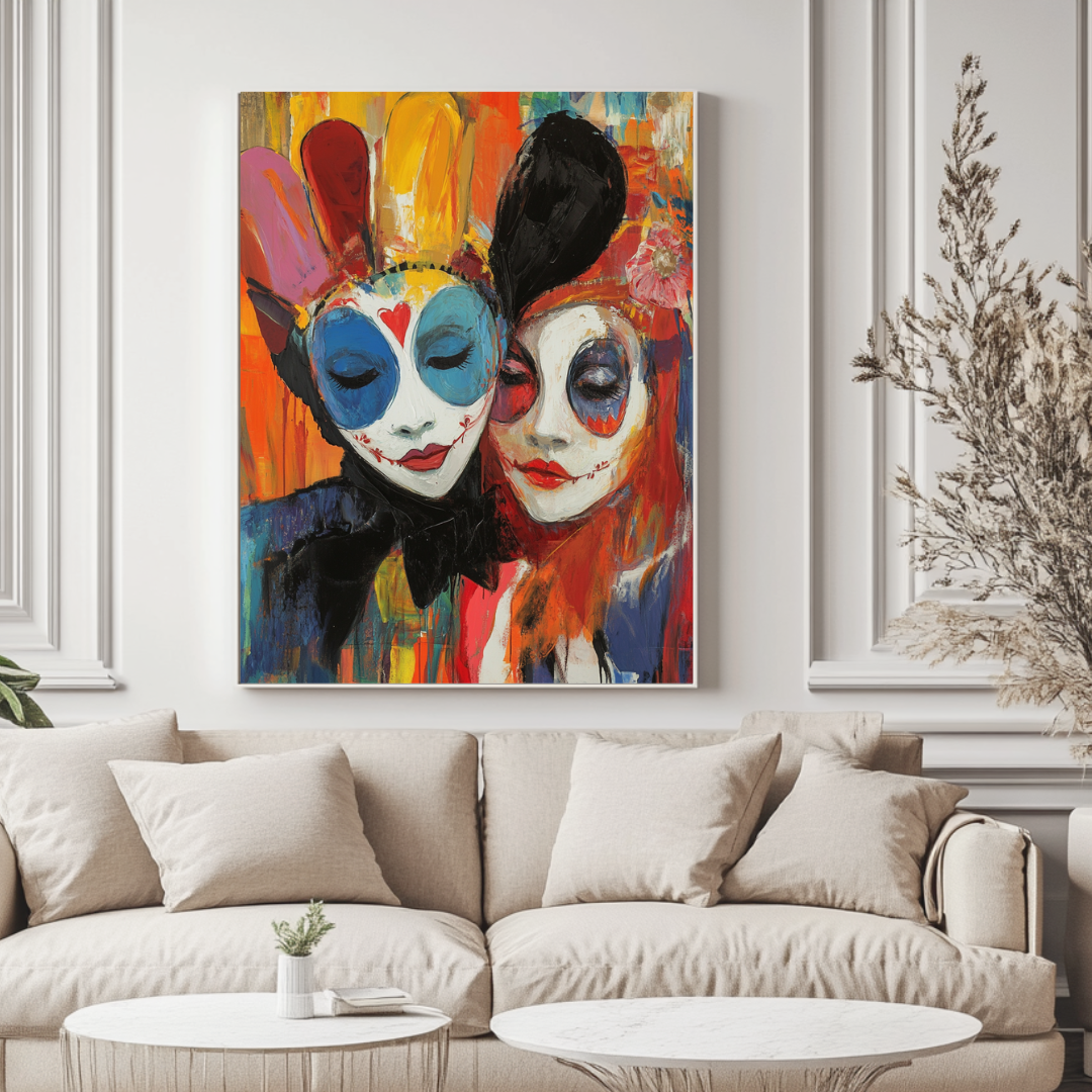 Modern female art giclée canvas print in vibrant colors, 90x120cm, by My Store, ideal for teen bedroom decor.
