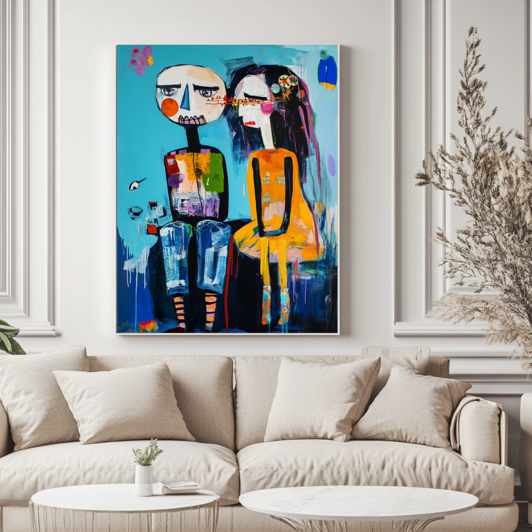 Romantic apology canvas art print by My Store, 90x120cm, featuring soft colors and heartfelt design for bedroom decor.