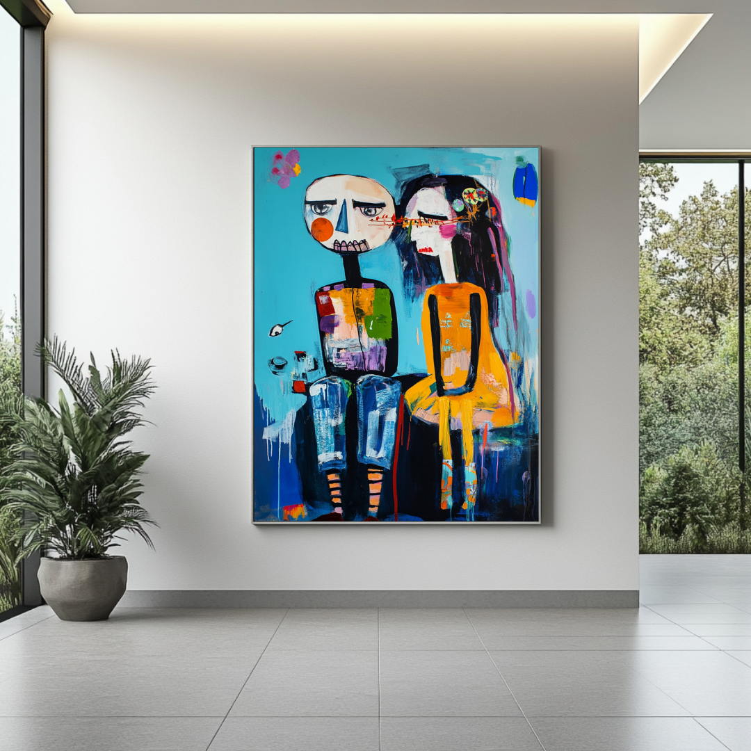 Romantic canvas art print in soft colors, 90x120cm, featuring 'I'm Sorry' text, by My Store, ideal for bedroom decor.