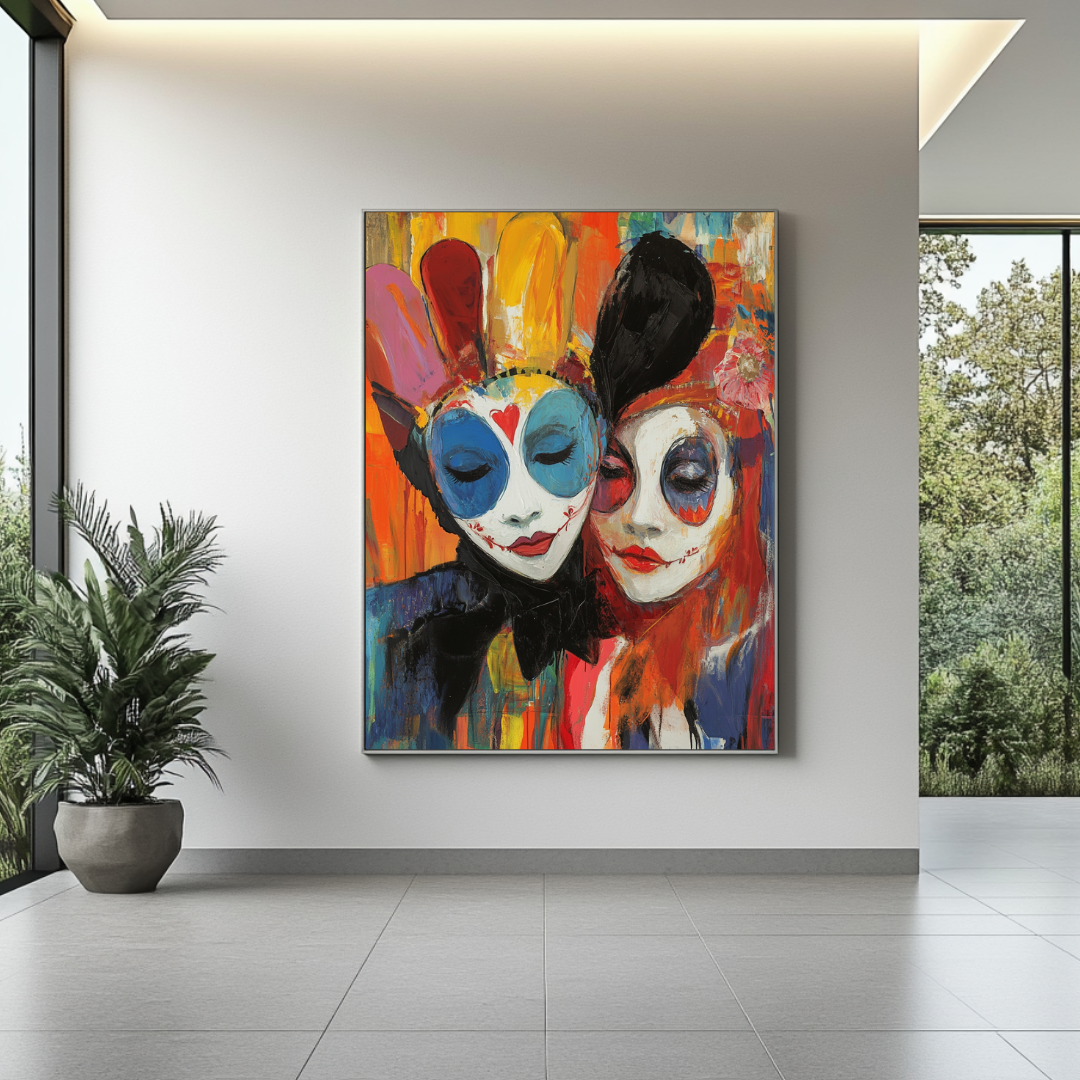Modern female art giclée canvas print in vibrant colors, 90x120cm, by My Store, ideal for teen bedroom decor.