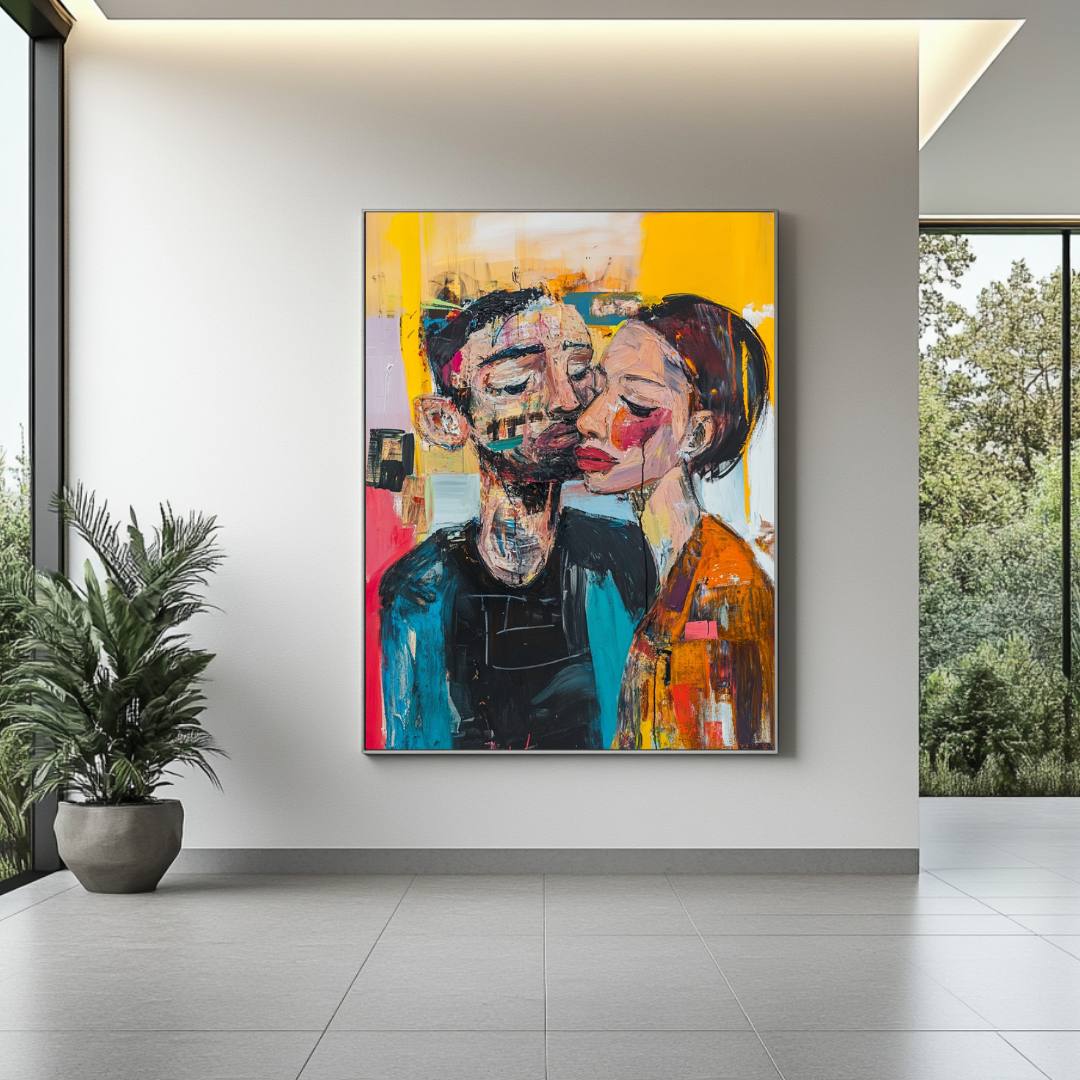 Romantic canvas art print featuring 'I Will Never Let You Go' in soft colors, 90x120cm by My Store