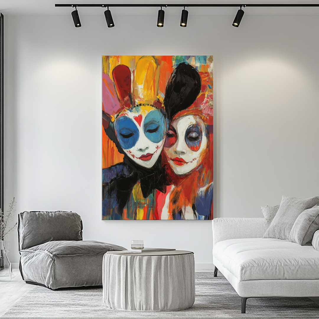 Modern female art giclée canvas print in vibrant colors, 90x120cm by My Store, ideal for teen bedroom decor.