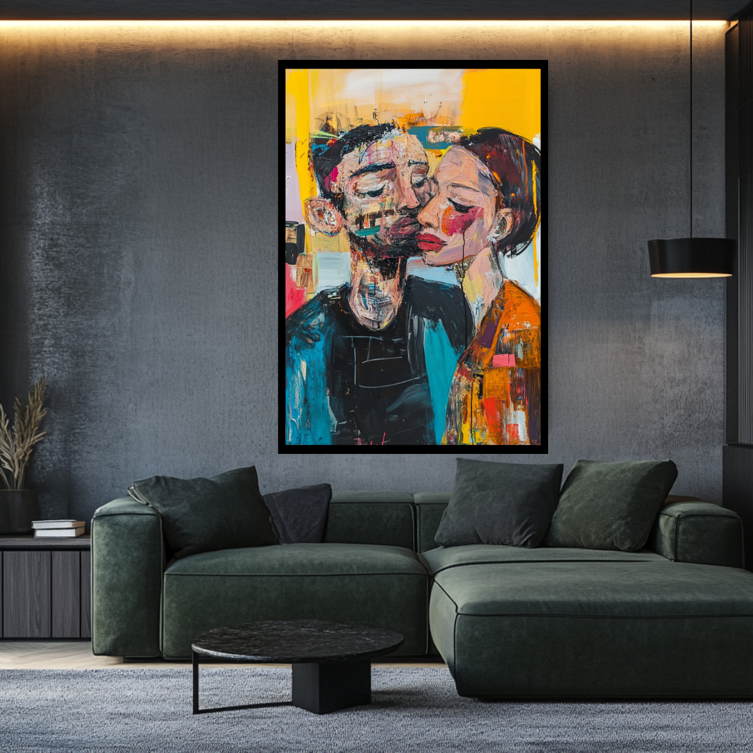 Romantic canvas art print featuring 'I Will Never Let You Go' in soft colors, 90x120cm by My Store