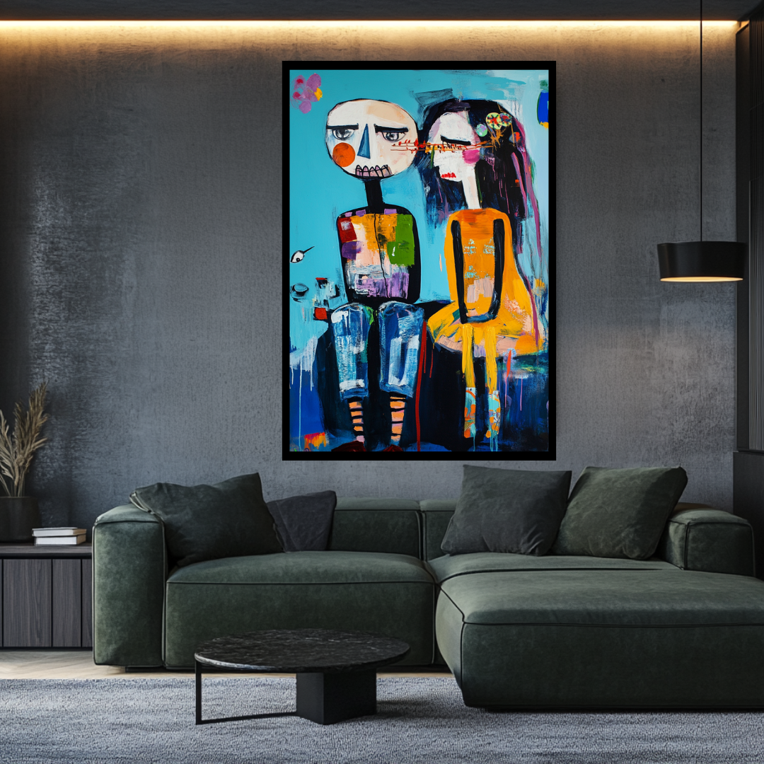 Romantic canvas art print in soft colors, featuring 'I'm Sorry' text, 90x120cm by My Store, ideal for bedroom decor.