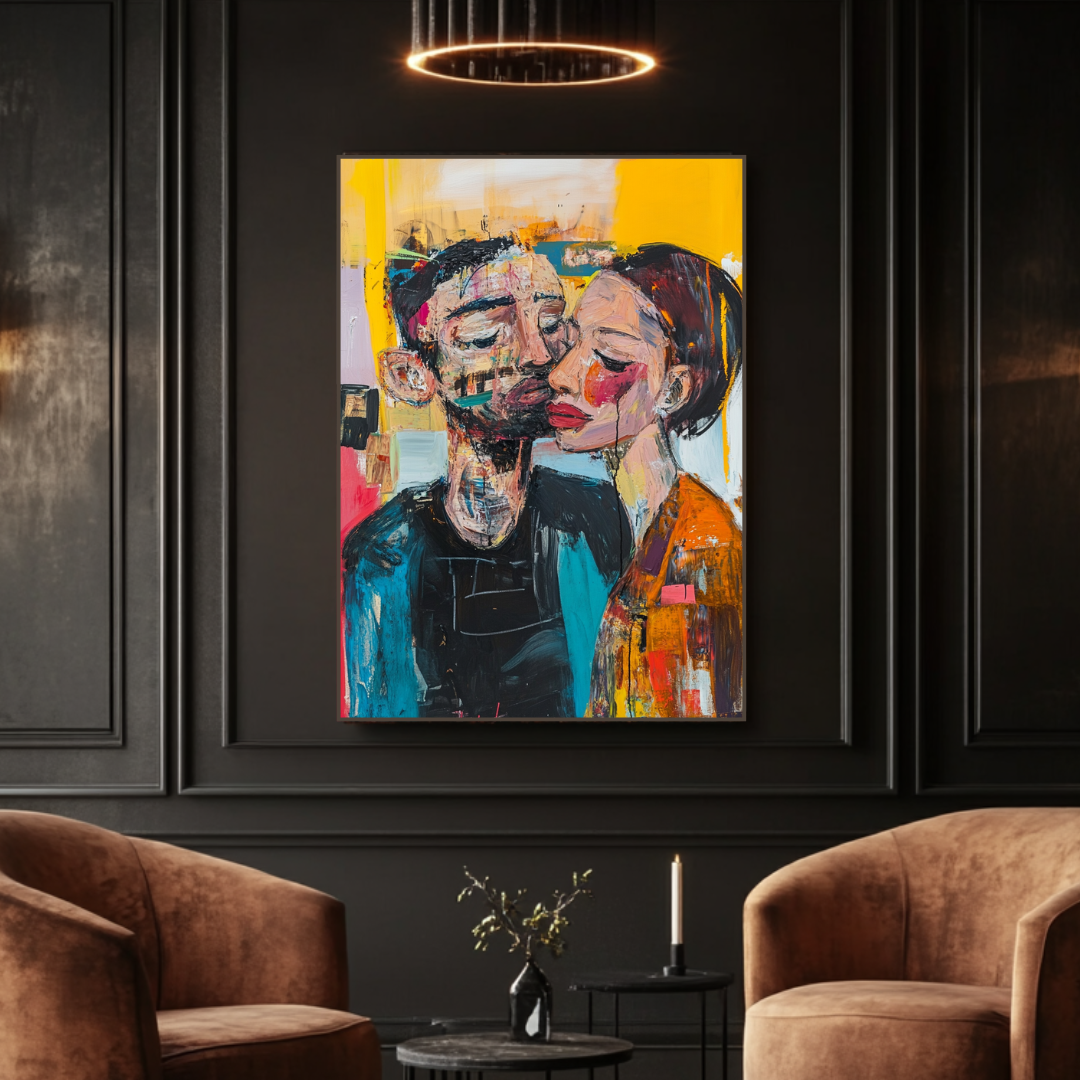 Romantic canvas art print featuring 'I Will Never Let You Go' in soft colors, 90x120cm by My Store