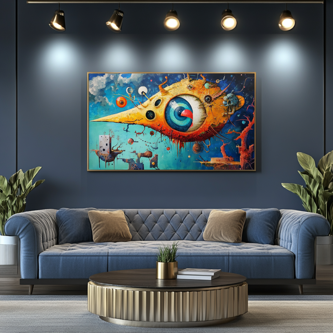 Colorful watermelon submarine canvas art by My Store, 80x47cm, contemporary style, vibrant design.