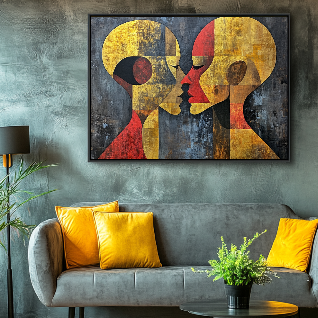 Venus abstract giclée canvas wall art in vibrant colors, 130x93cm by My Store, ideal for bedroom decor.
