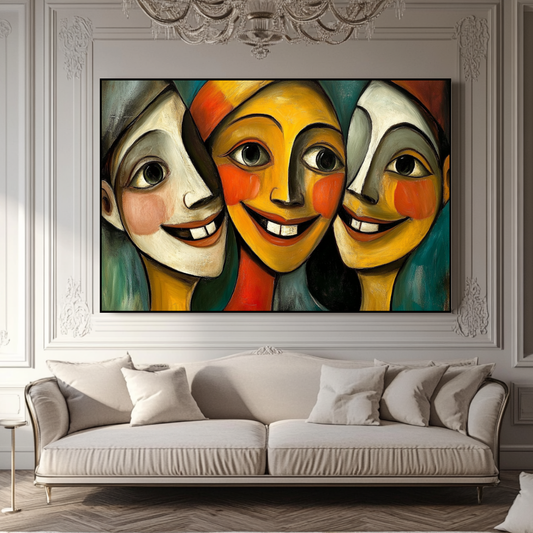 Abstract Tooth Fairy canvas print in vibrant colors, 130x93cm, by My Store, perfect art gift with certificate included.