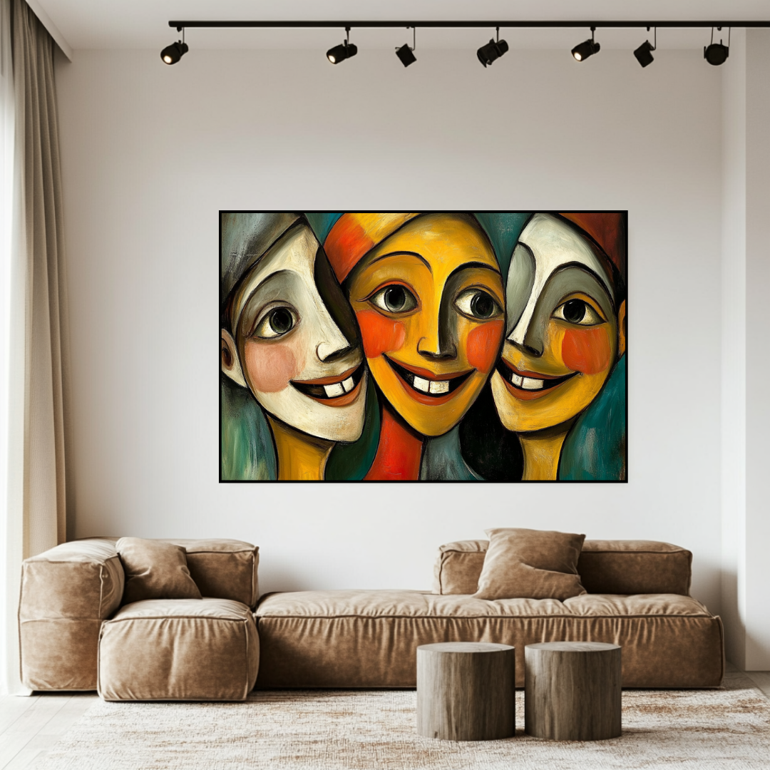 Abstract Tooth Fairy canvas print in vibrant colors, 130x93cm, by My Store, featuring whimsical digital art.