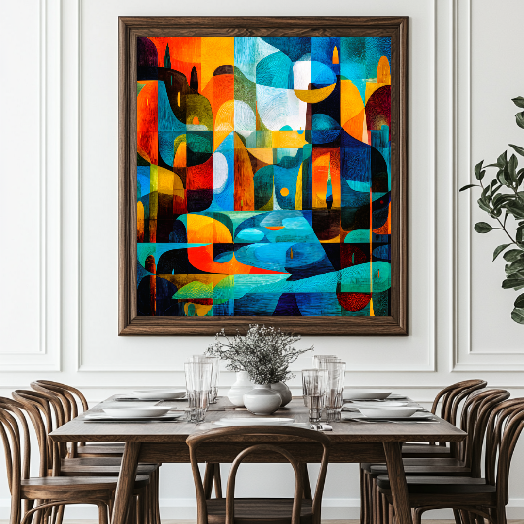 Rainy Night - Digital Art Canvas Print - 120x120cm