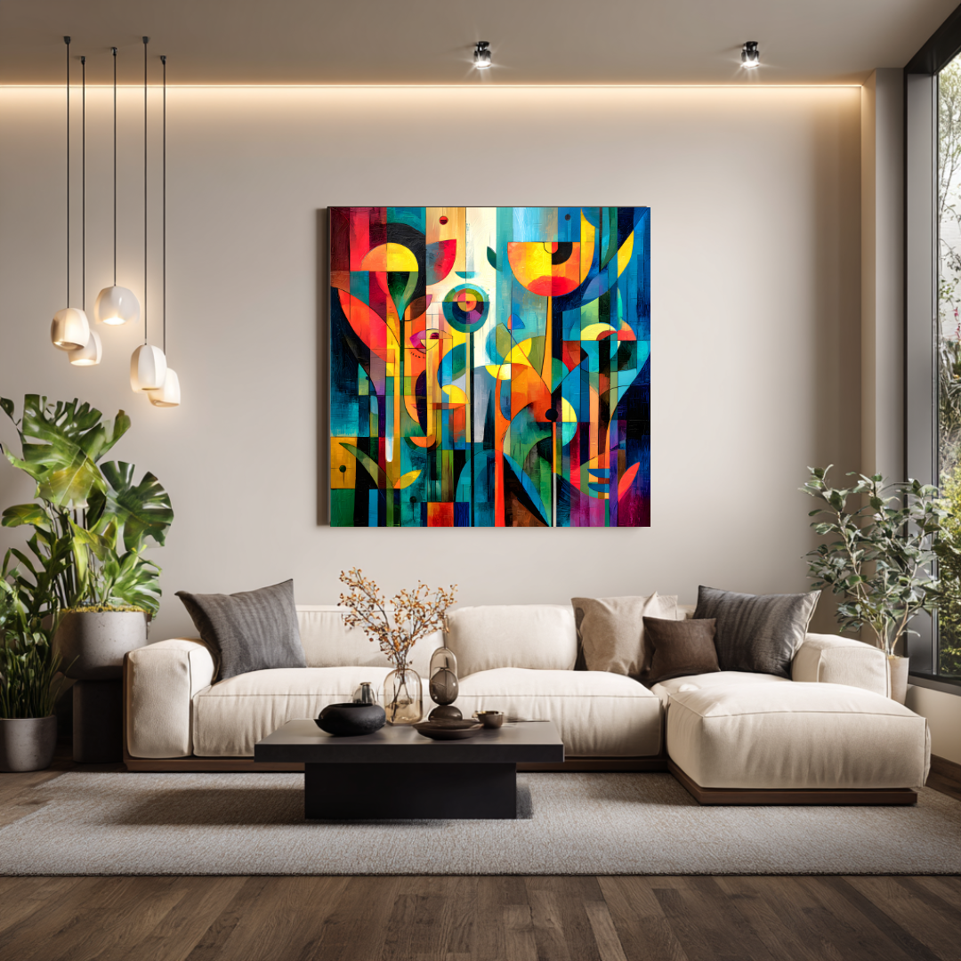 Lakeview - Digital Art Canvas Print - 120x120cm