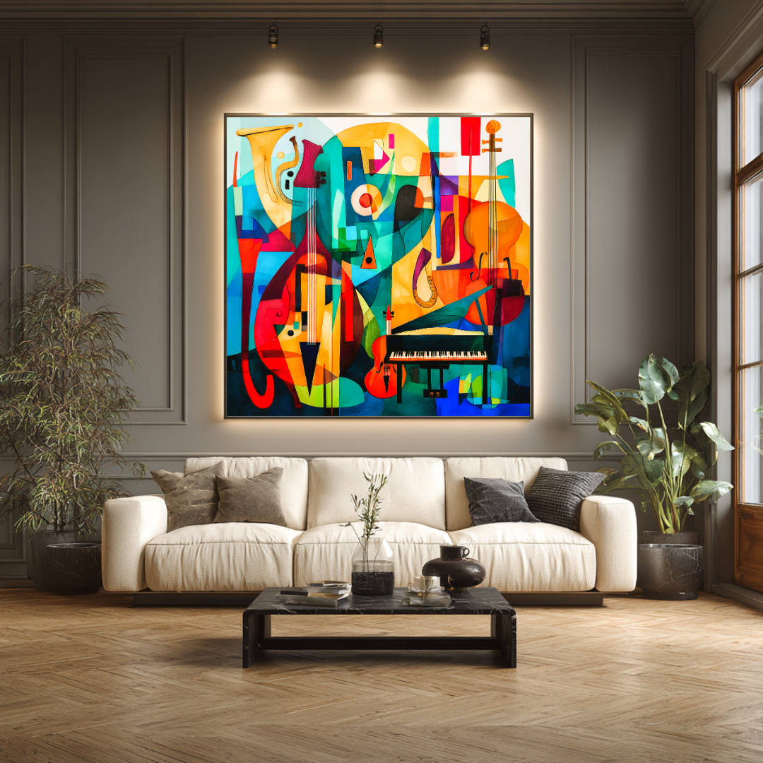Jam Session - Digital Art Canvas Print - 120x120cm