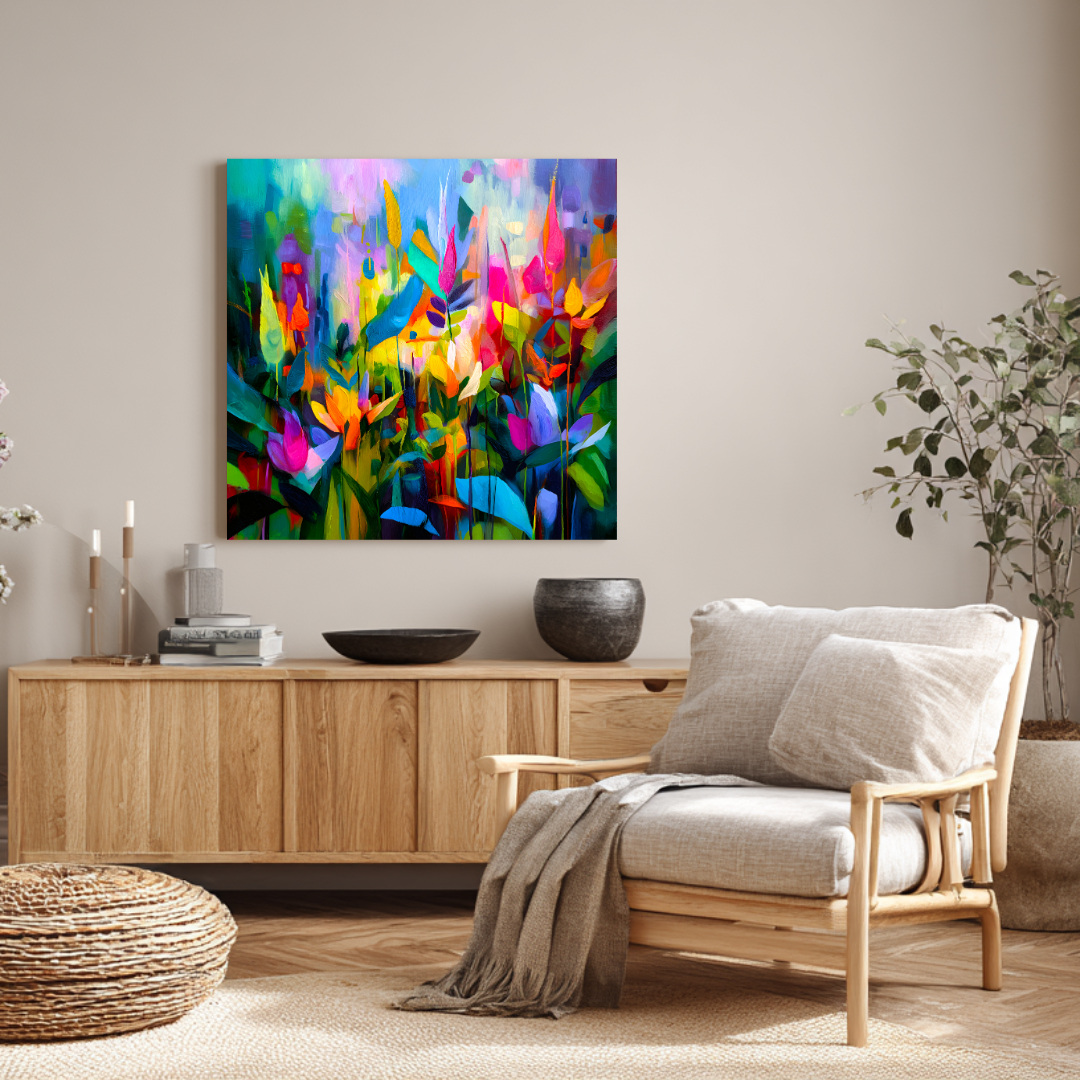 Garden - Digital Art Canvas Print - 120x120cm
