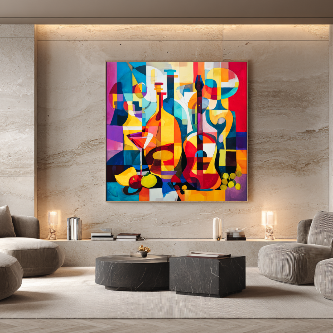 Violin - Digital Art Canvas Print - 120x120cm