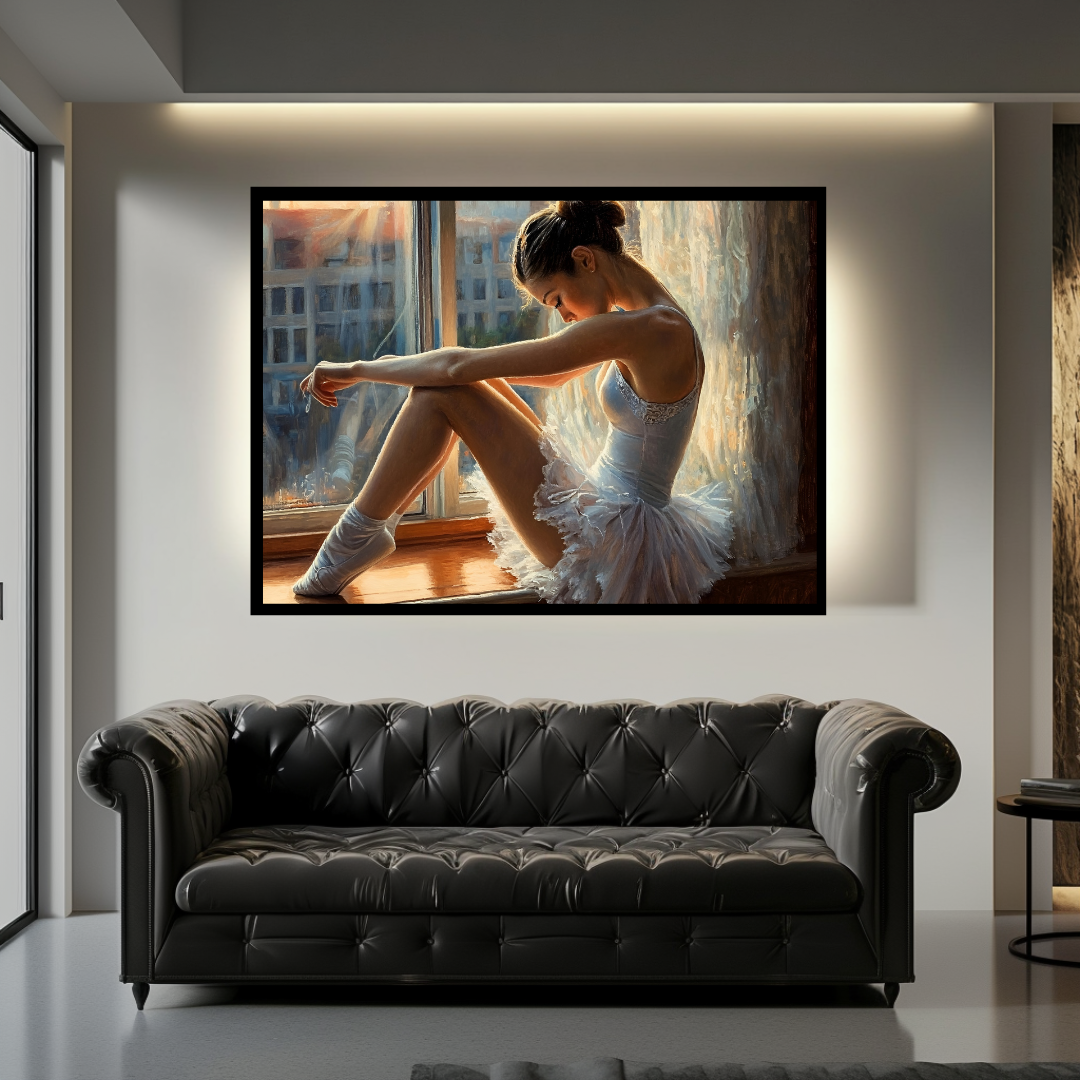 Ballerina portrait print in soft pastels by My Store, perfect for romantic anniversary decor.