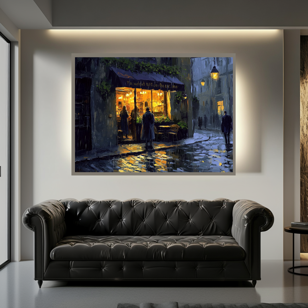 Atmospheric Paris street scene canvas art in vibrant colors, 100x130cm by My Store, perfect for bedroom decor.