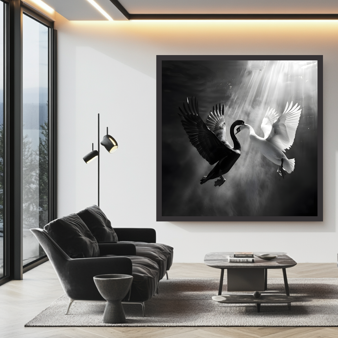Deep Embrace Canvas Print - Abstract Animal Art 100x100cm