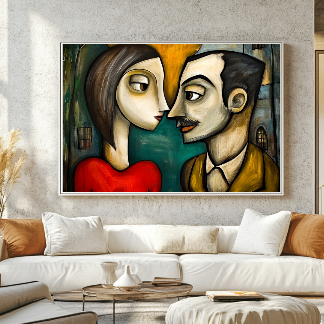 Abstract romantic canvas print in soft colors, 130x93cm, by My Store, perfect for bedroom or anniversary decor.