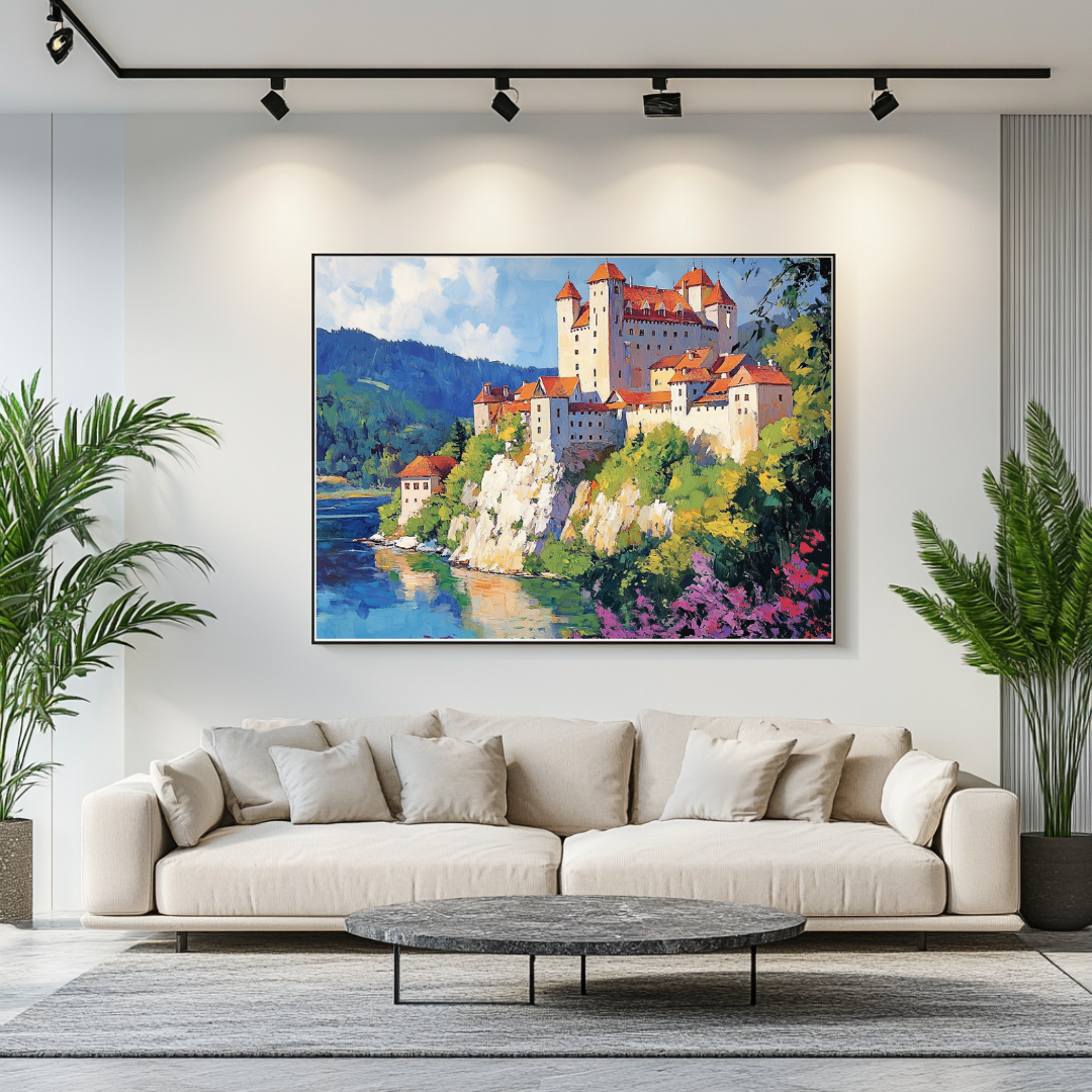Majestic castle print in vibrant colors, perfect for nursery or hospital decor by My Store