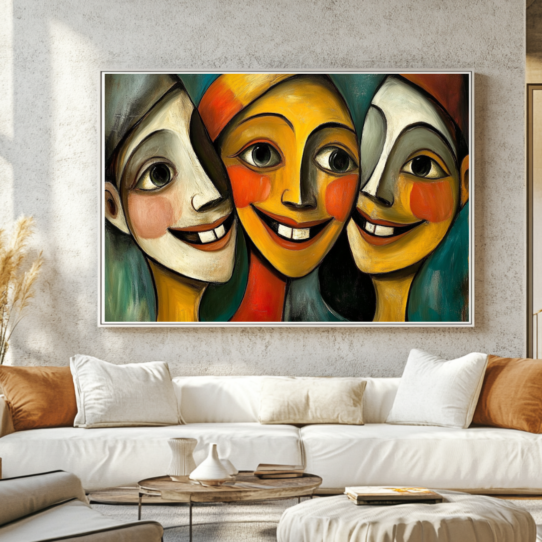 Abstract Tooth Fairy canvas print in vibrant colors, 130x93cm, by My Store, with certificate included.