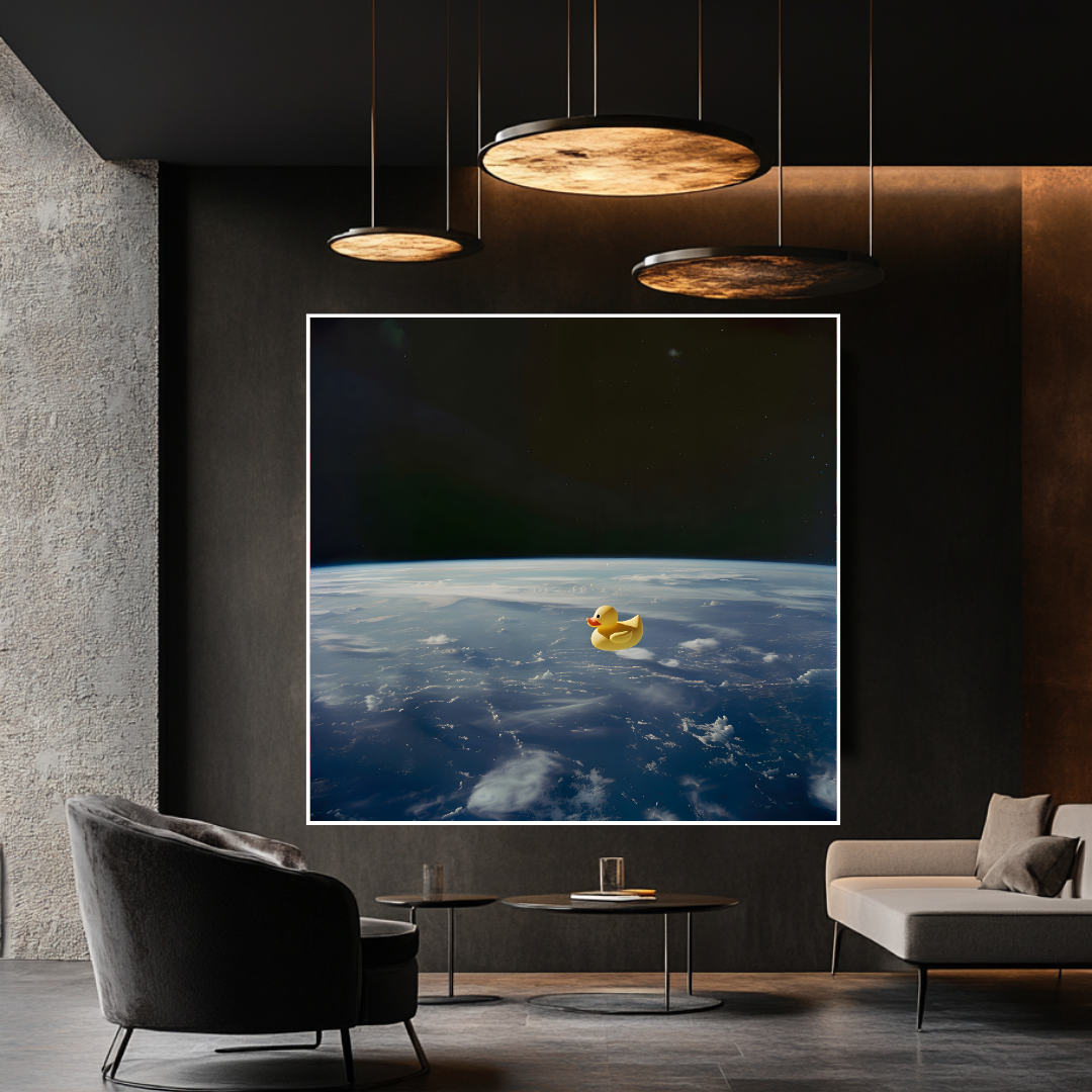 Colorful abstract digital art canvas print 120x120cm by My Store, featuring vibrant shapes and textures.