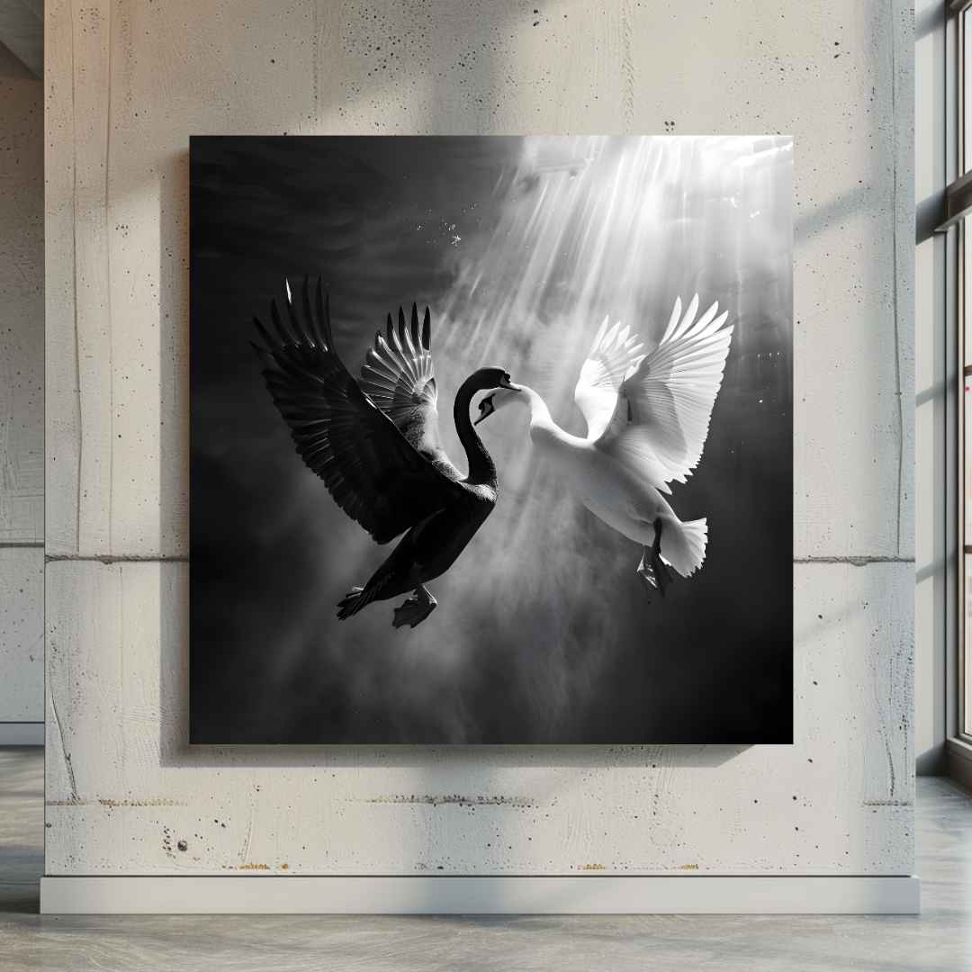 Deep Embrace Canvas Print - Abstract Animal Art 100x100cm