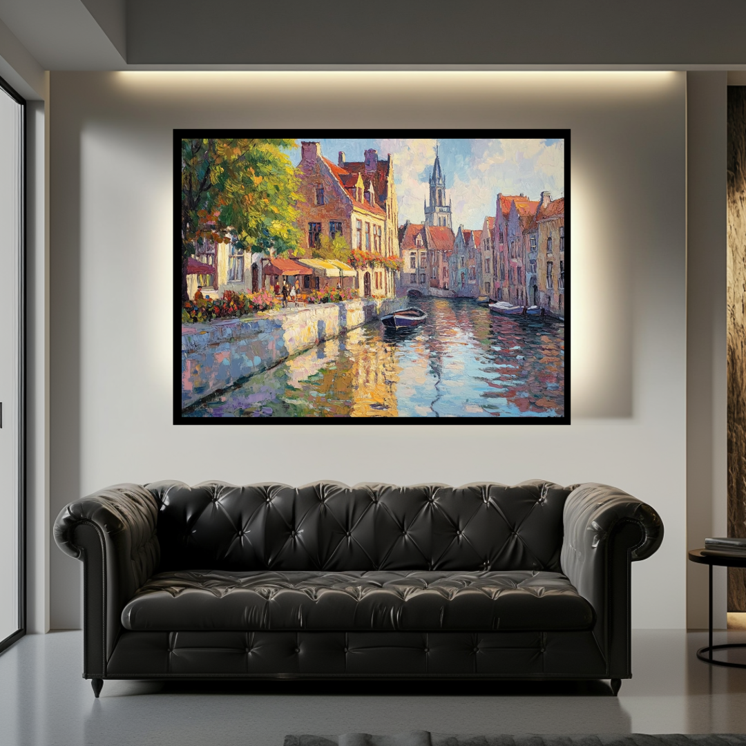 Summer canals canvas art print by My Store, 90x120cm, featuring vibrant colors and serene water scenes.