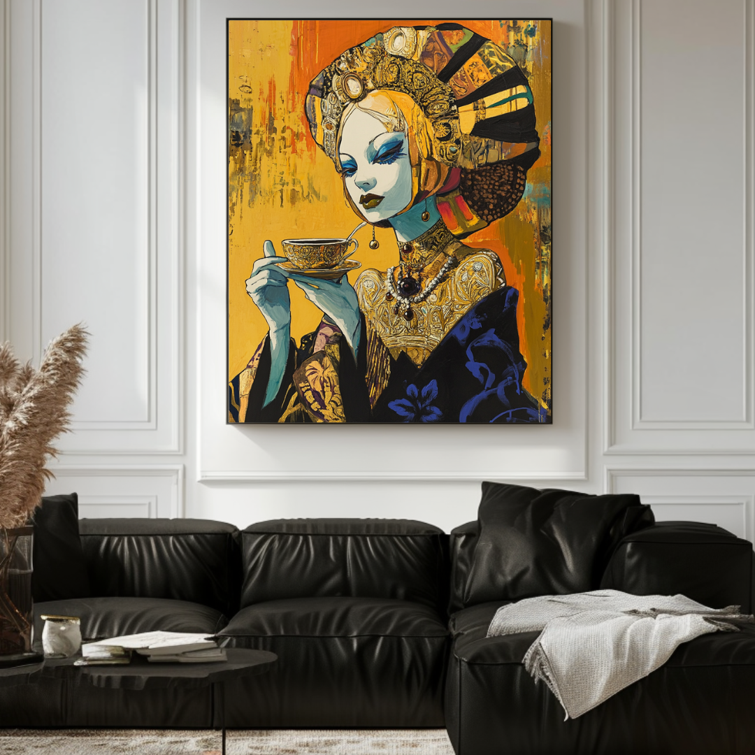 Fortune teller digital art giclée canvas print, 90x120cm, vibrant colors, contemporary wall decor by My Store