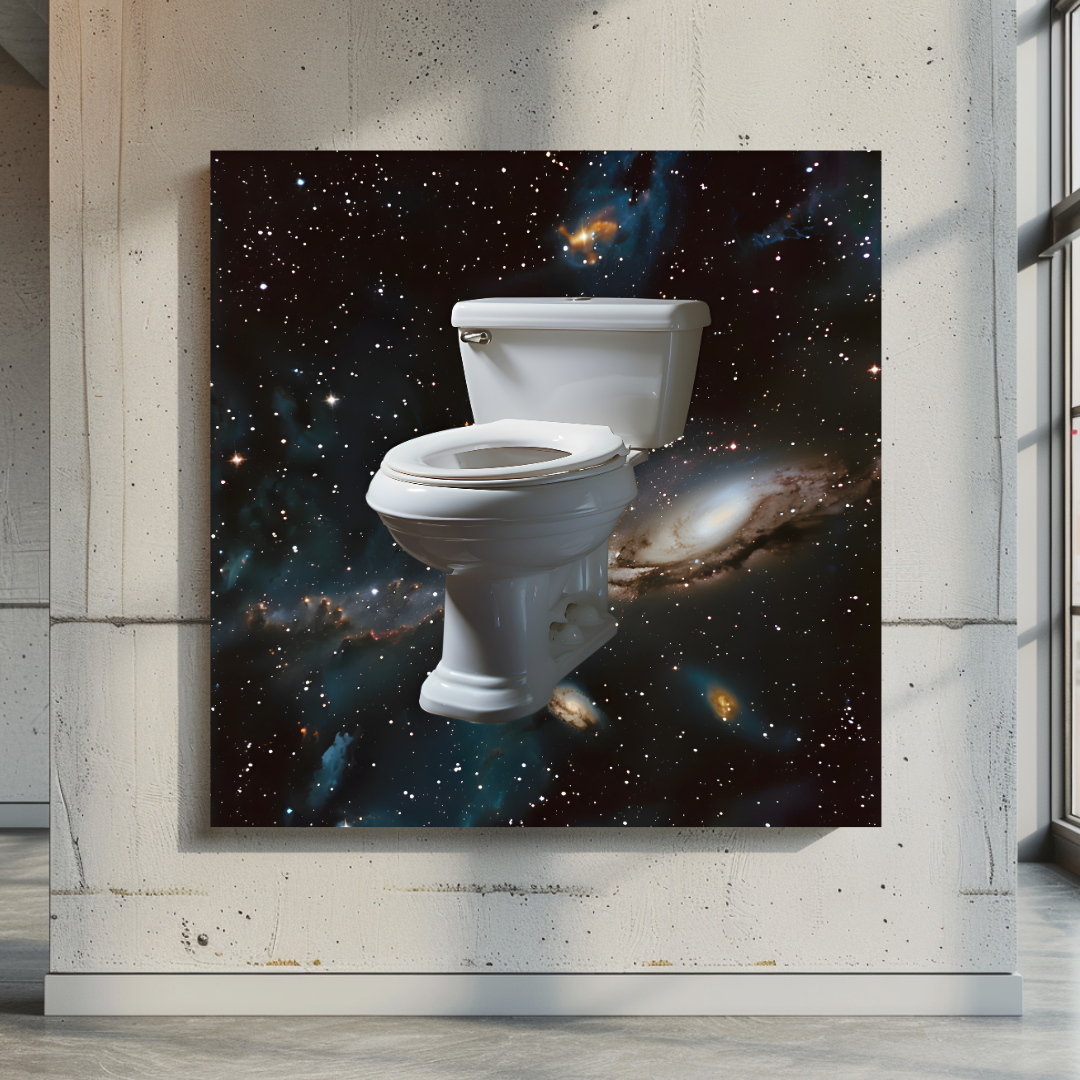 Astral Duchamp abstract digital art print on canvas, 120x120cm, featuring vibrant colors and contemporary design by My Store