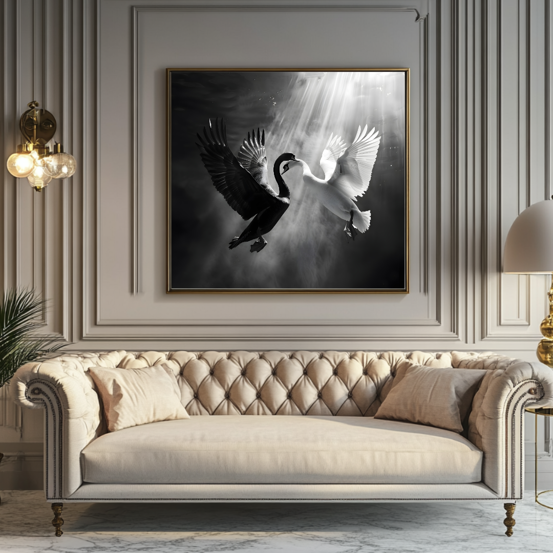 Deep Embrace Canvas Print - Abstract Animal Art 100x100cm