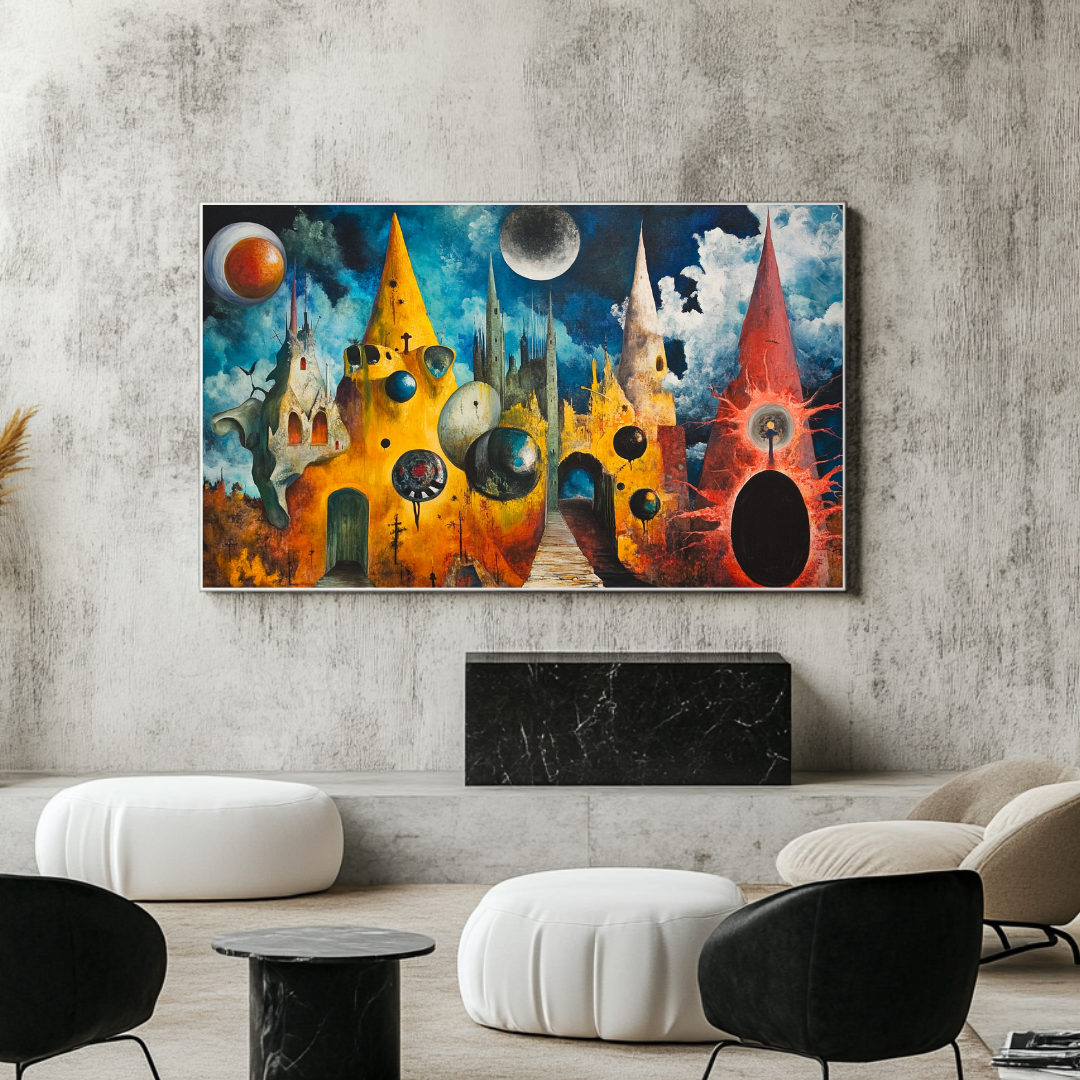 Pillars of Colors Abstract Canvas Art Print - Digital Giclée 80x47cm